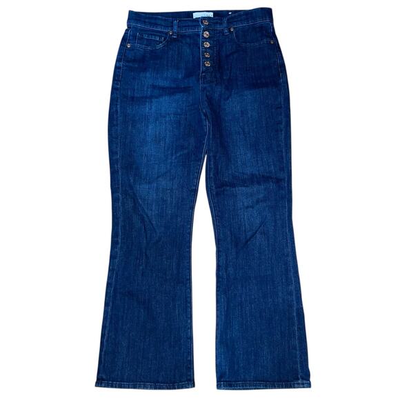 Ann Taylor Button Fly Jeans Kick Crop Dark - Picture 10 of 10